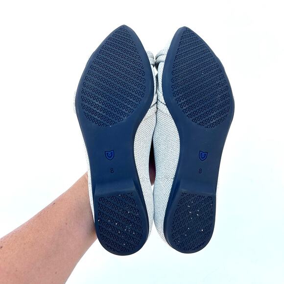 Rothy’s The Knot Point II Flats Pointed Toe Diamond Metallic Size 8 Bridal - Picture 9 of 12